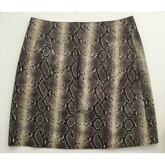 SANDRO Short Python Print Leather Mini Skirt